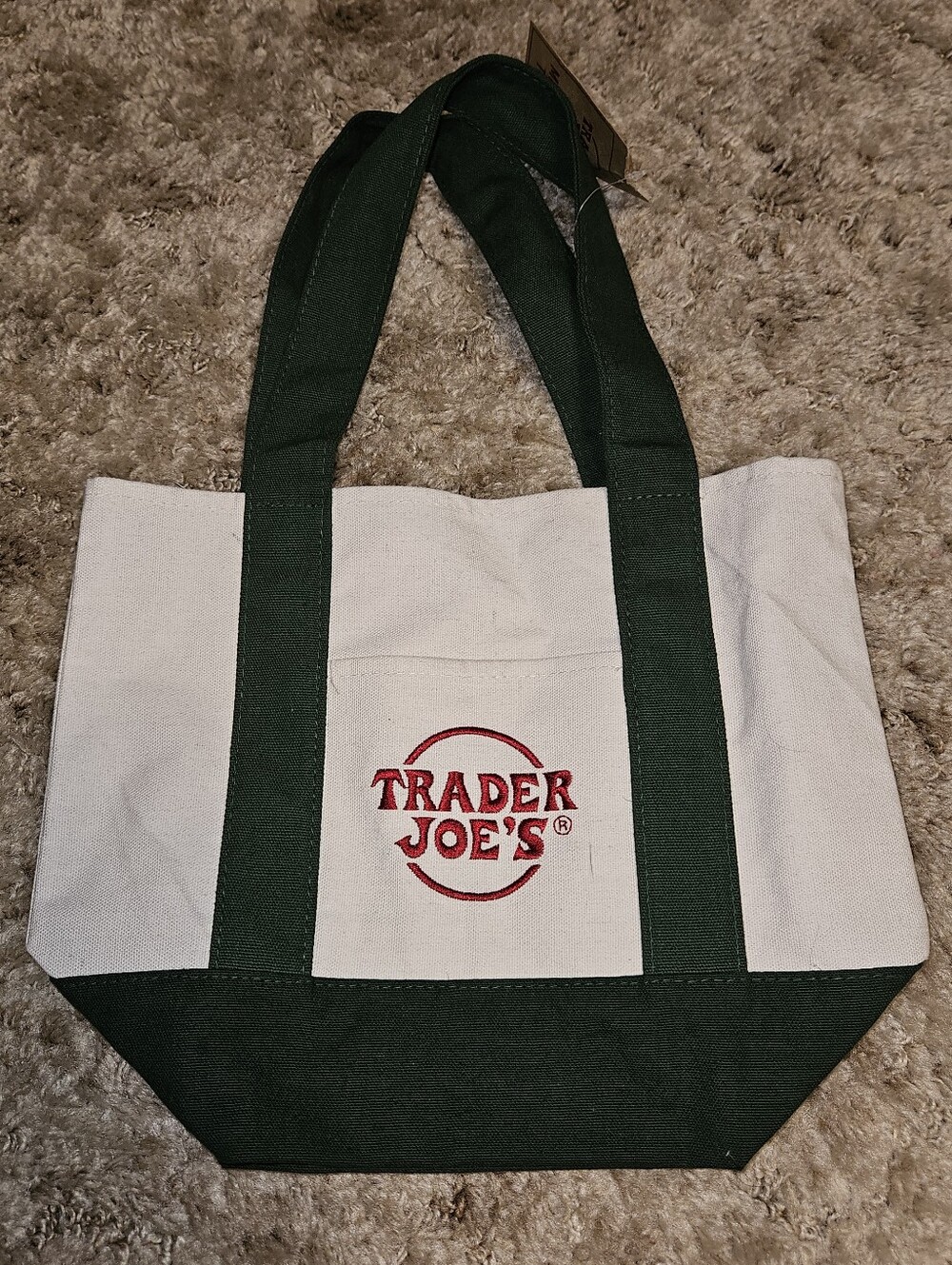 Trader Joes forest green mini tote
